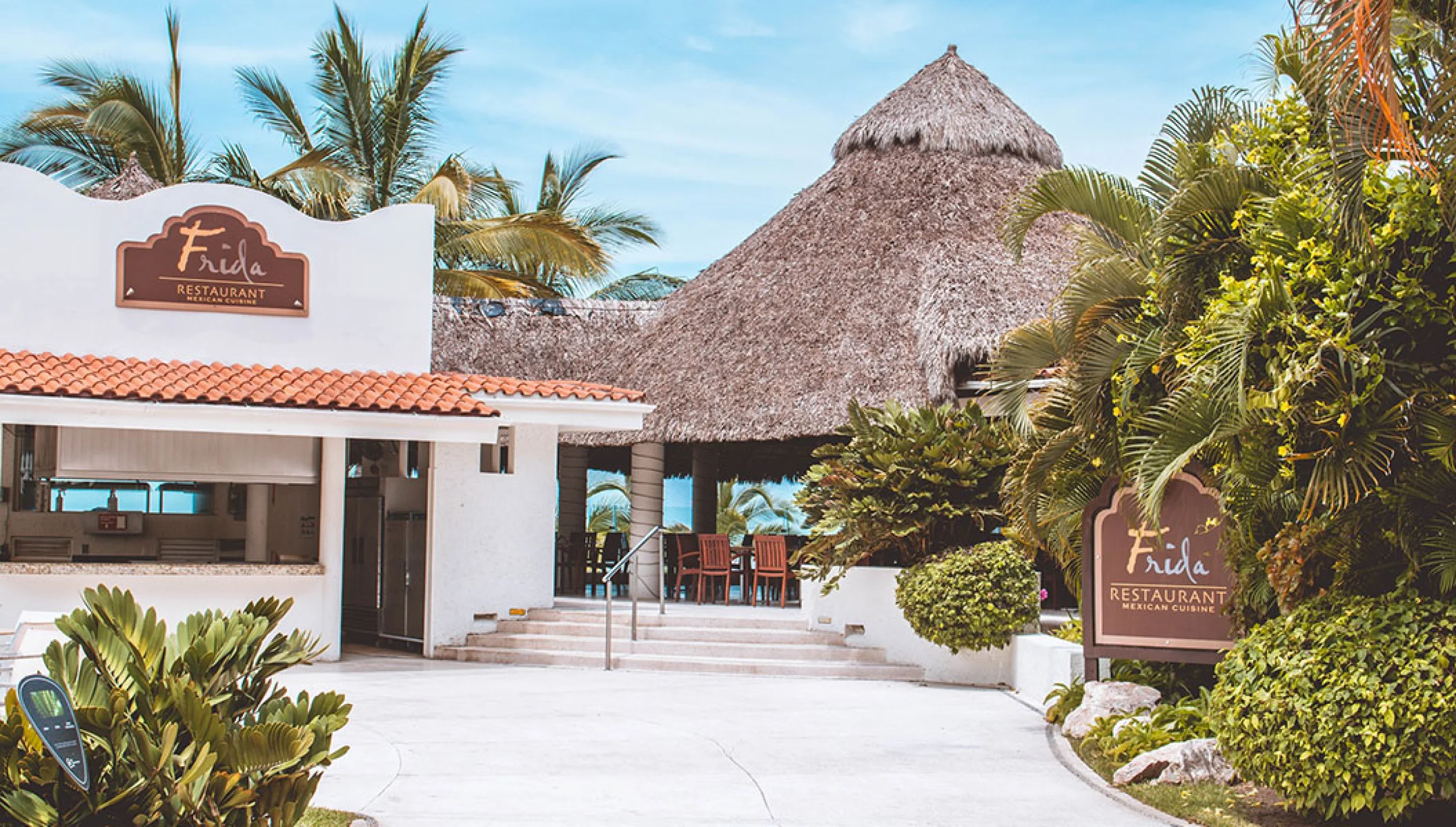 Frida Restaurant Terrace and entrance at Hard Rock Hotel Vallarta.