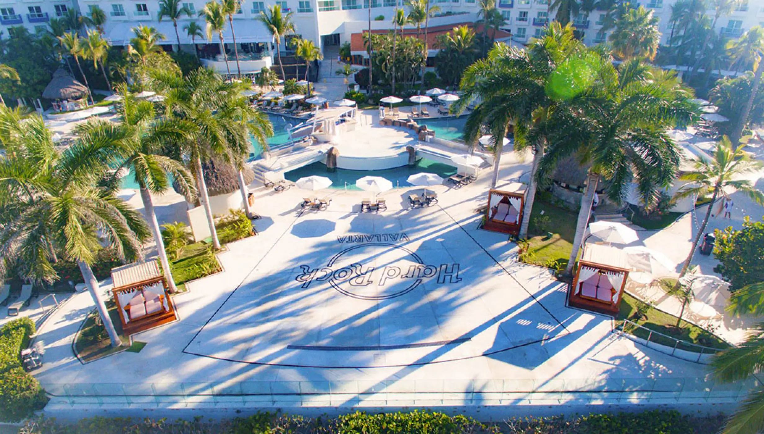 Overhead view of the Splash Terrace wedding venue at Hard Rock Vallarta, Puerto Vallarta