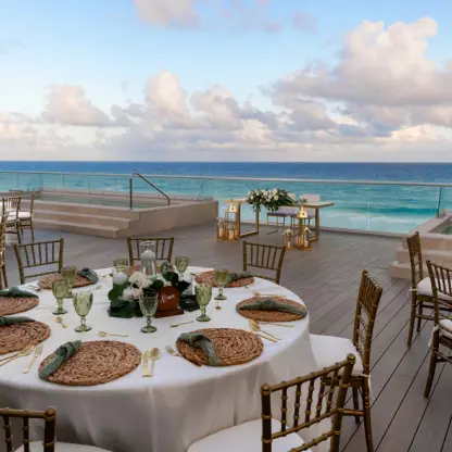 Rooftop wedding reception at Hilton Cancun Mar Caribe, Cancun