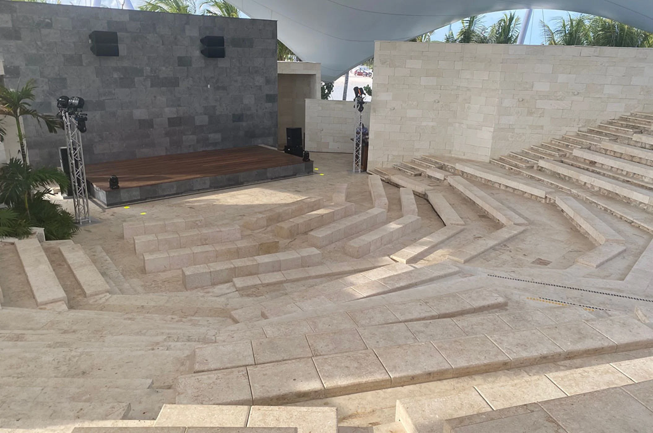 Amphitheatre Wedding venue at Hilton Cancun.
