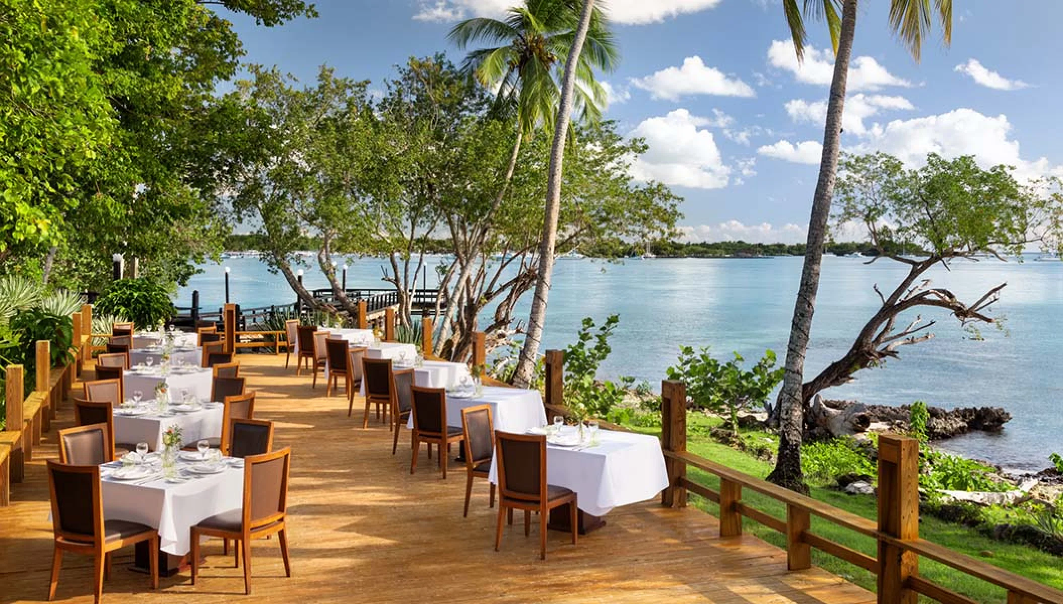 Beachside grill restaurant at Secrets La Romana