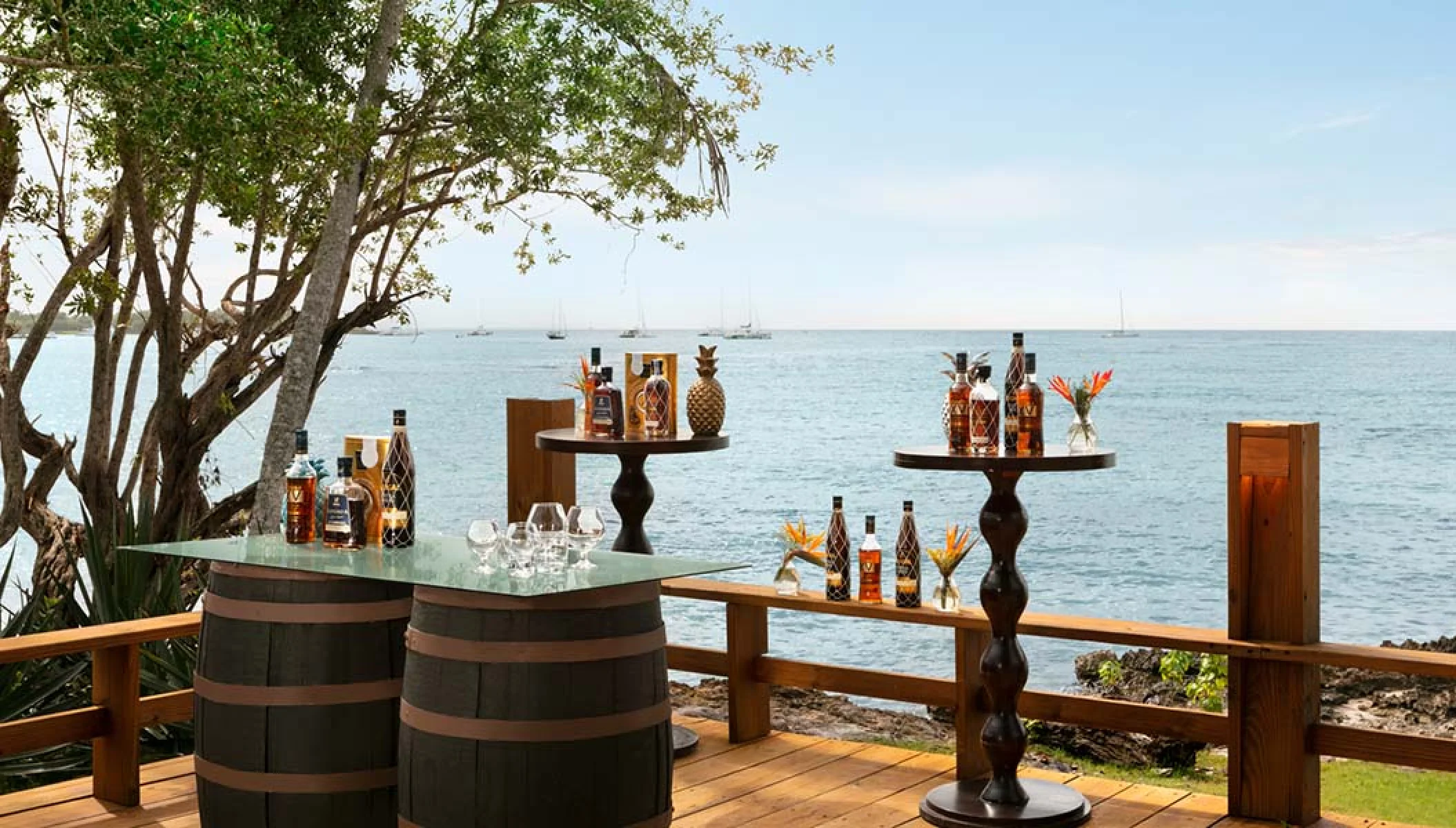 Cocktail party setup at Secrets La Romana