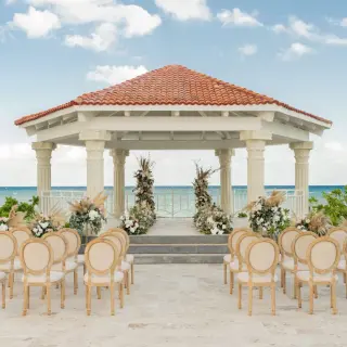 Beachfront wedding ceremony gazebo at Hilton Playa del Carmen