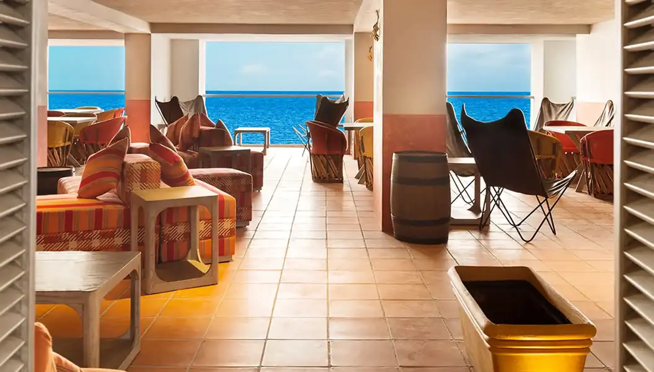 Indoor tequila bar with ocean views at Hilton Vallarta Riviera, Puerto Vallarta