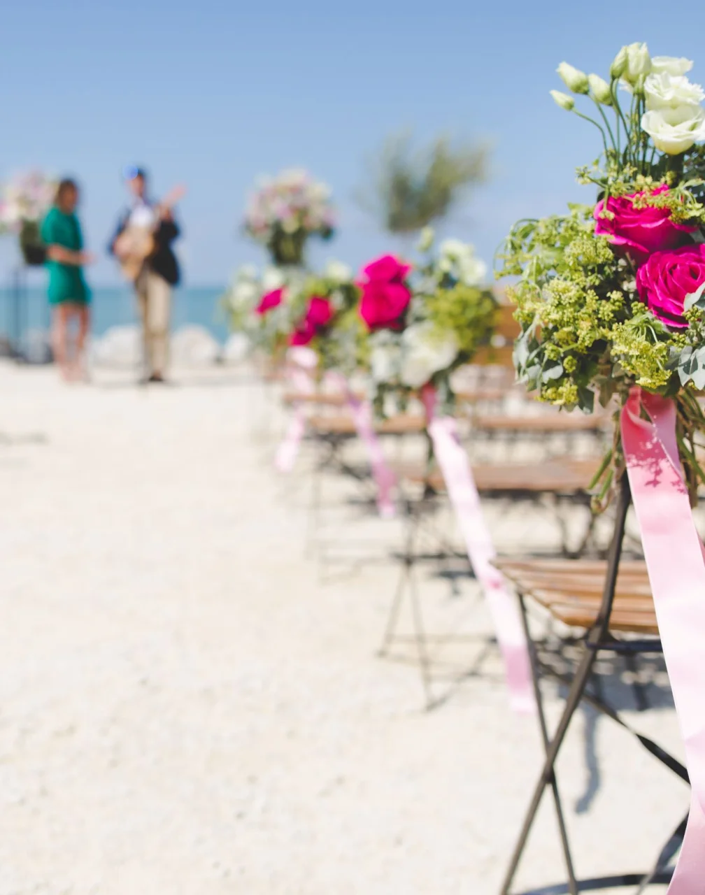 Beach wedding decor at Riu Jamaica