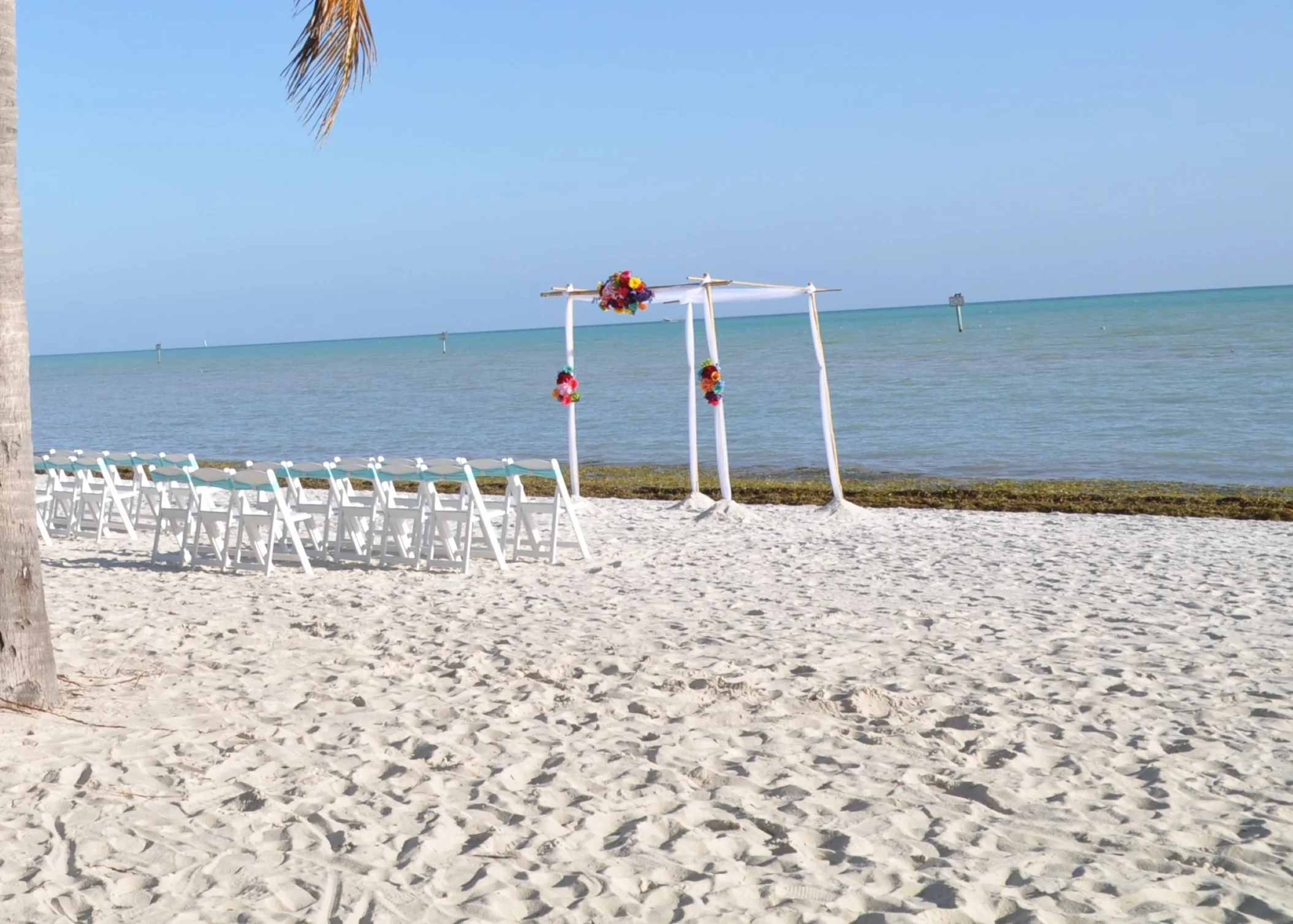 beach wedding setup at Riu Jamaica