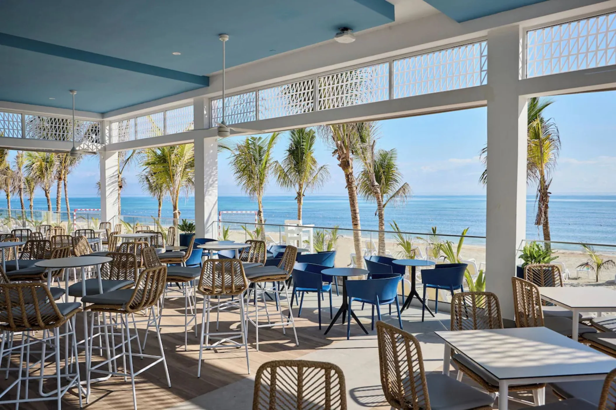 oceanside restaurant at the Riu Palace Aquarelle Hotel