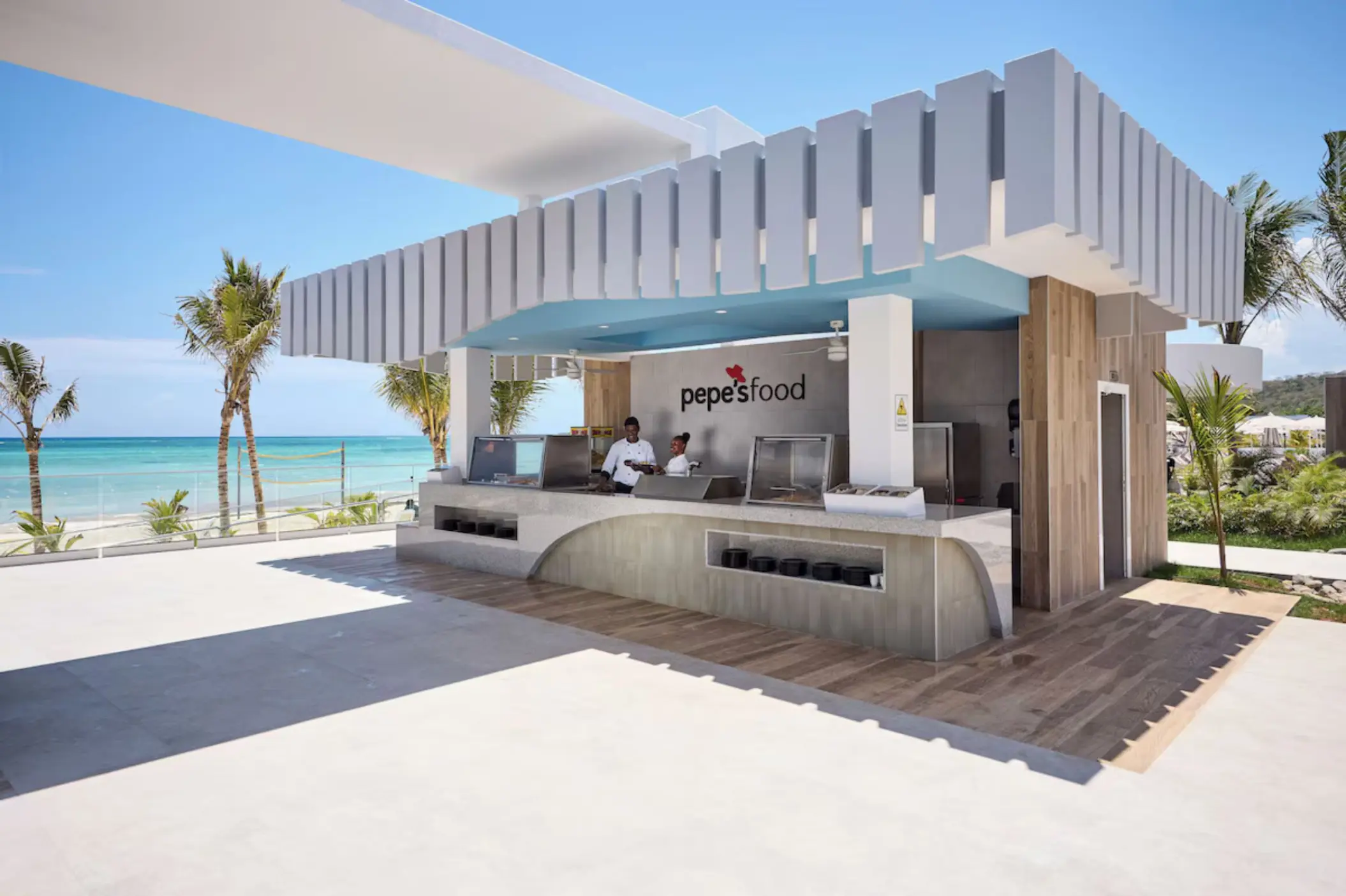 Pepe's Food snack station overlooking the ocean at Riu Palace Aquarelle, Montego Bay