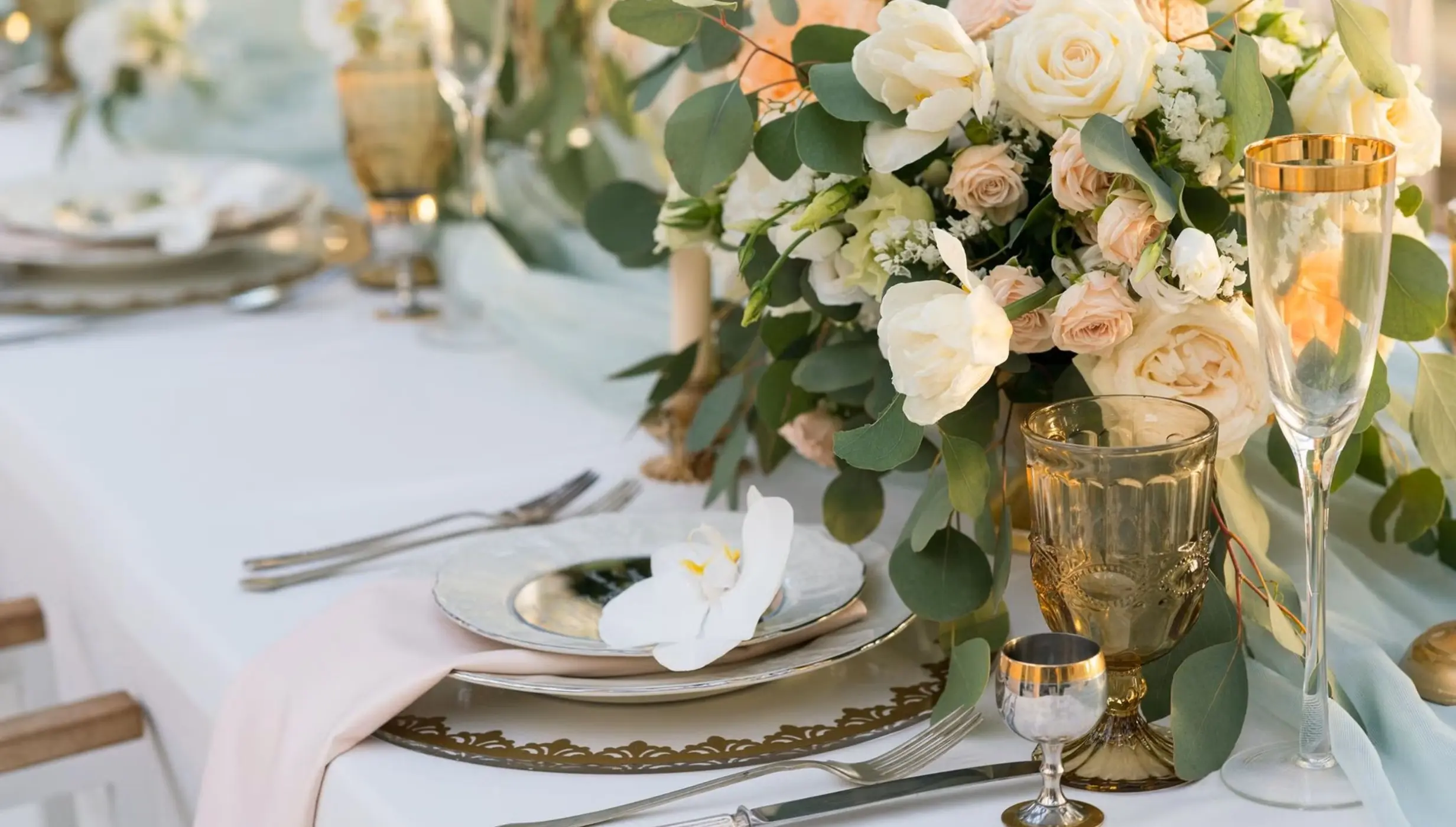 wedding reception table setup