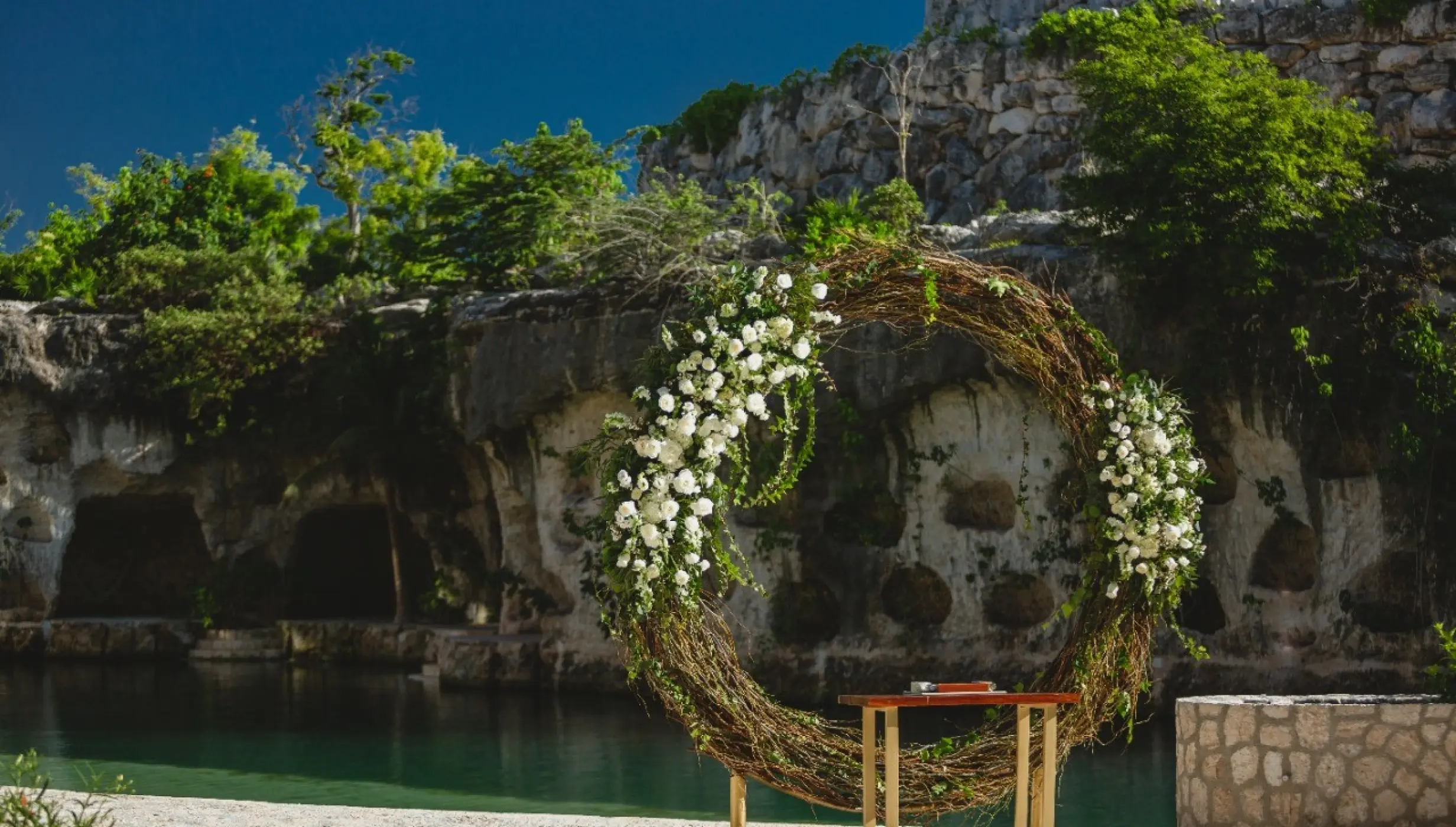 Ceremony on the playon at Hotel Xcaret Mexico