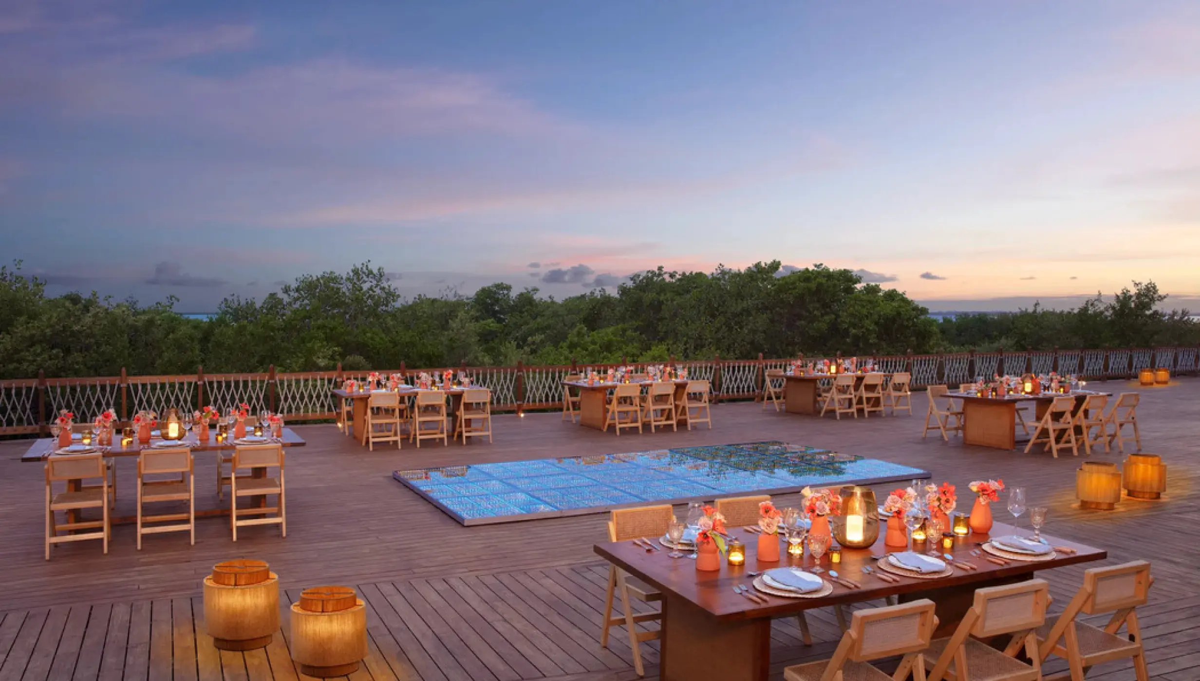 amber sunset deck at Hyatt Vivid Grand Island