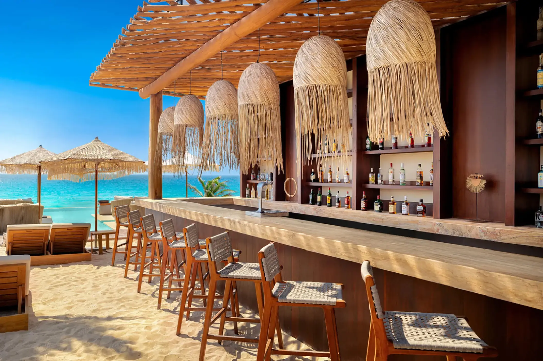 Ennea Bar at the beach club at Hyatt Vivid Grand Island, Cancun