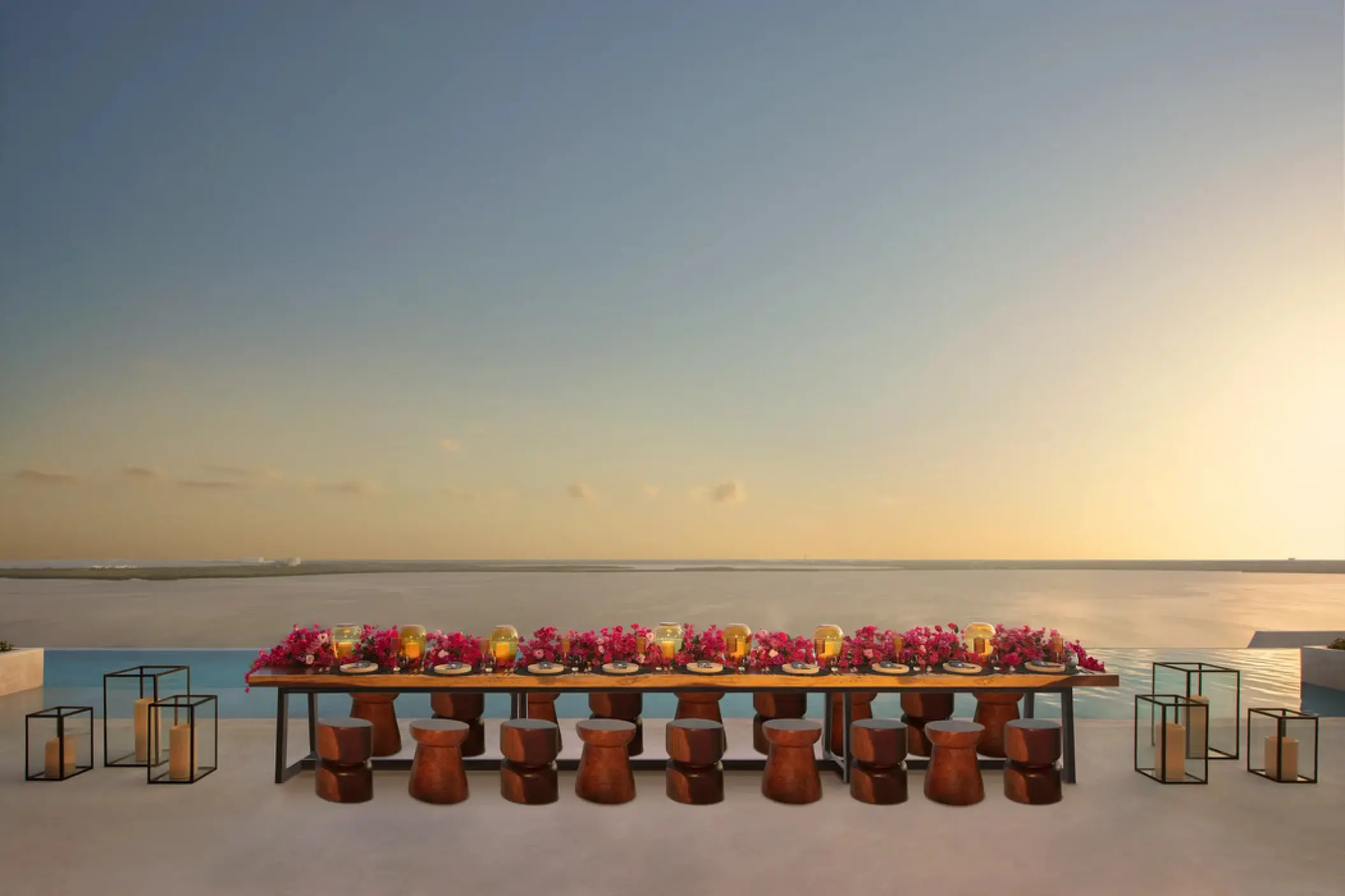 Oiishi Terrace wedding reception at Hyatt Vivid Grand Island, Cancun