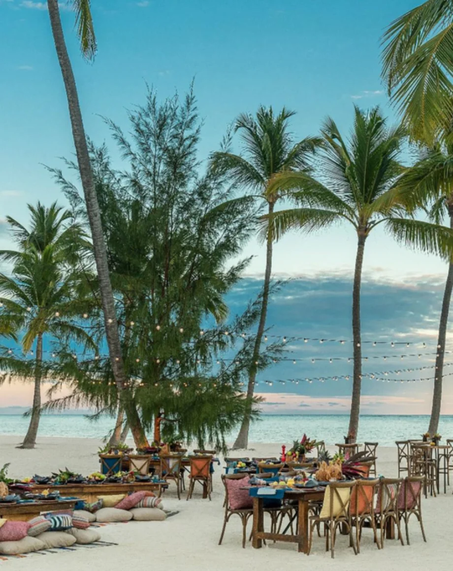 beach reception setup at Hyatt Zilara Cap Cana