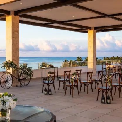 Rooftop terrace wedding ceremony at Hyatt Zilara Cap Cana, Punta Cana