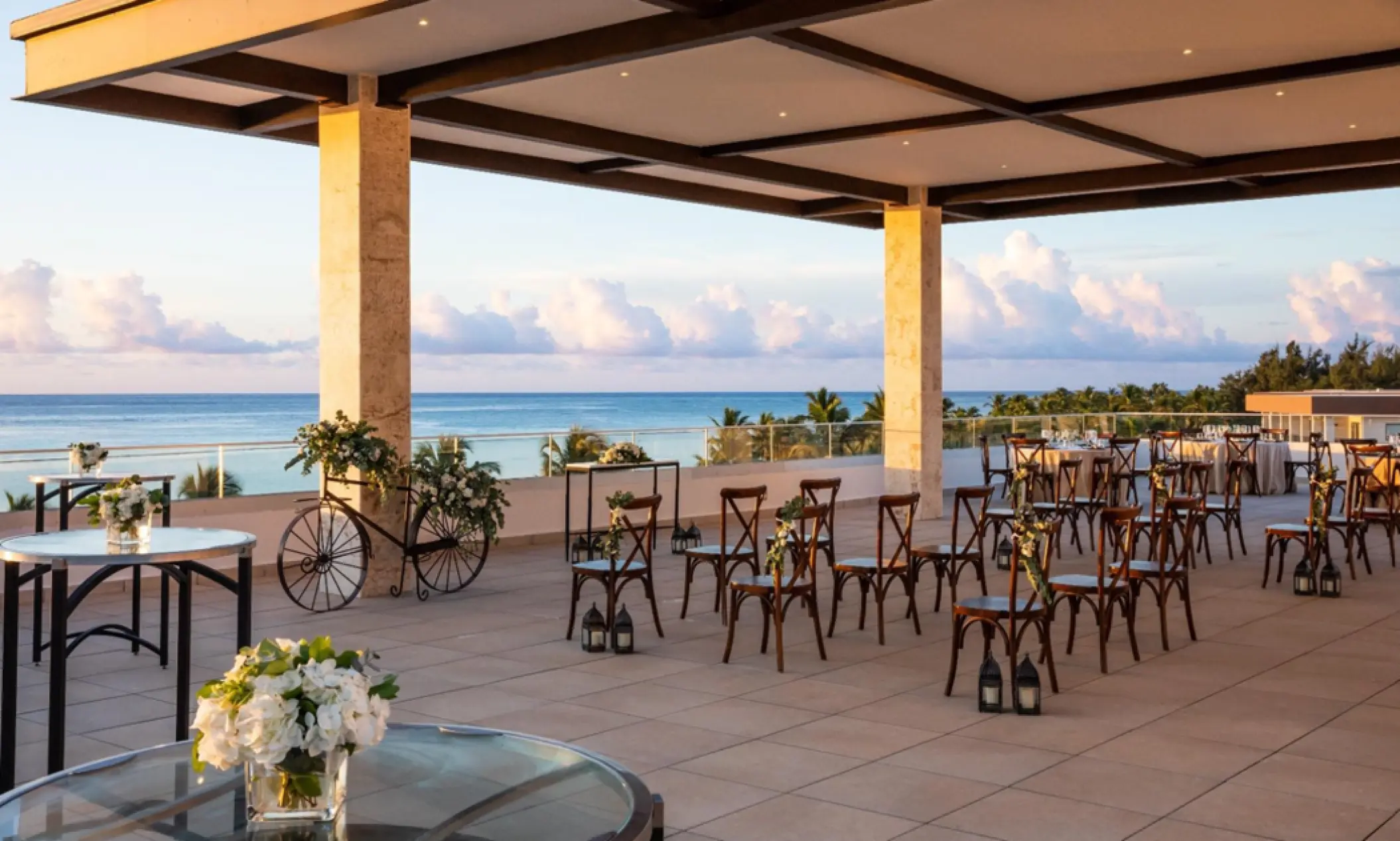 Rooftop terrace wedding ceremony at Hyatt Zilara Cap Cana, Punta Cana