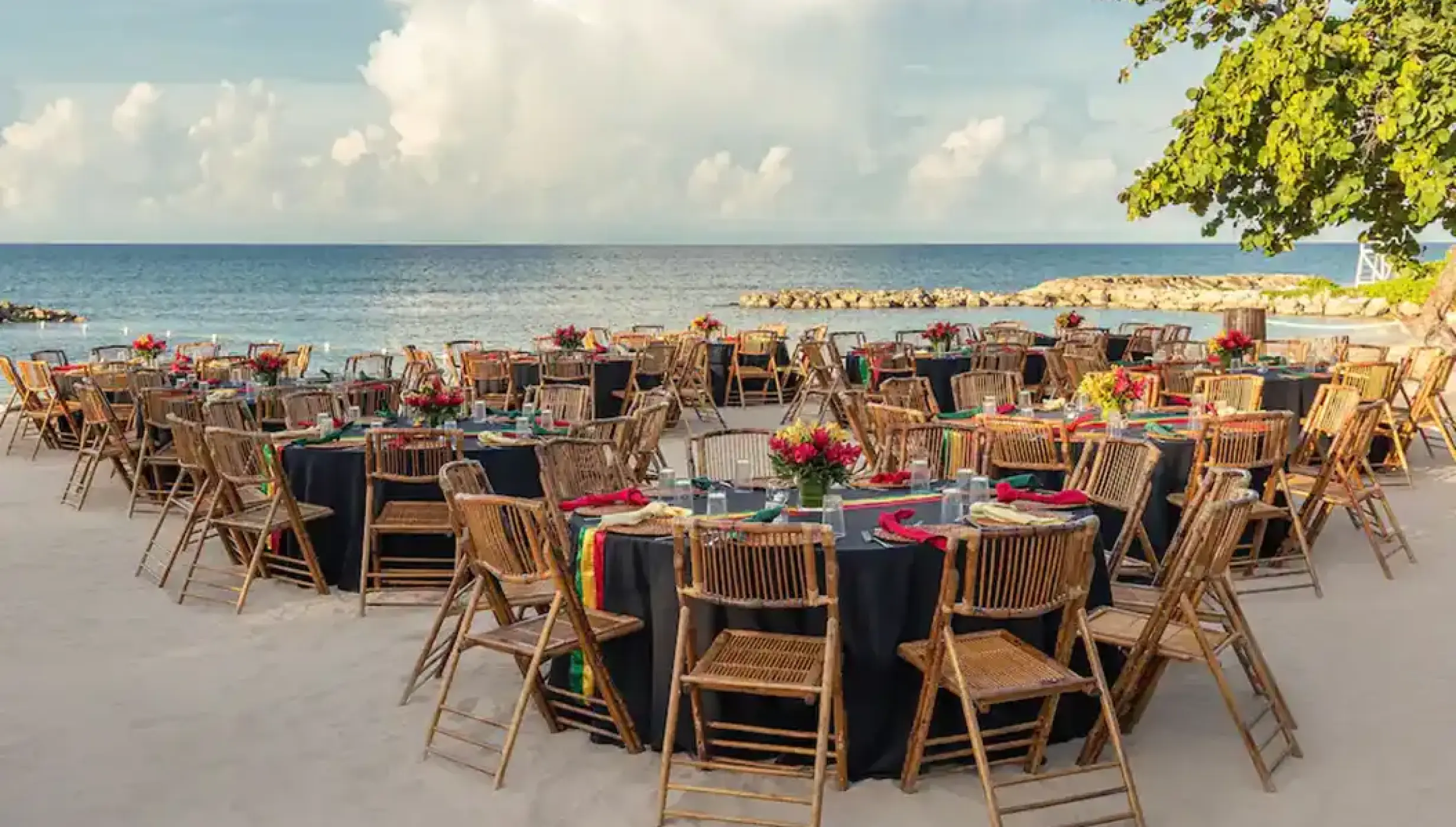 Dinner reception in the beach at Hyatt Zilara Rose hall