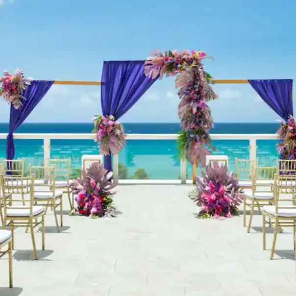 Ceremony in the sky lounge wedding at Hyatt Zilara Rose hall