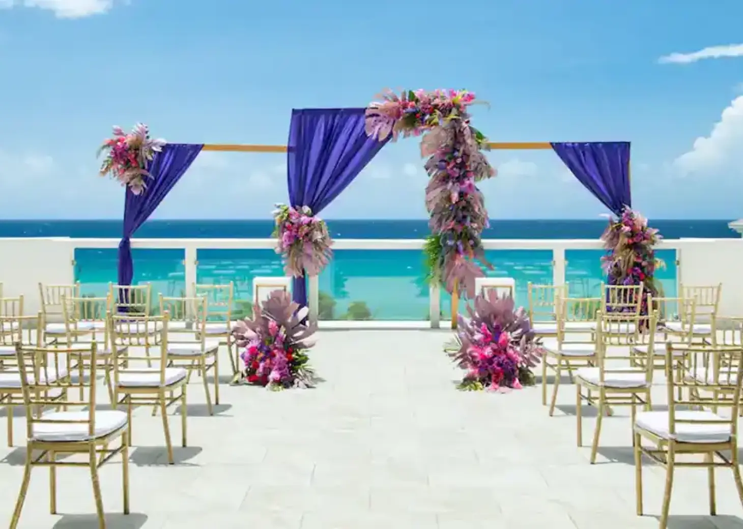 Ceremony in the sky lounge wedding at Hyatt Zilara Rose hall