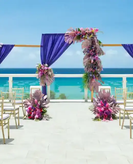 Ceremony in the sky lounge wedding at Hyatt Zilara Rose hall