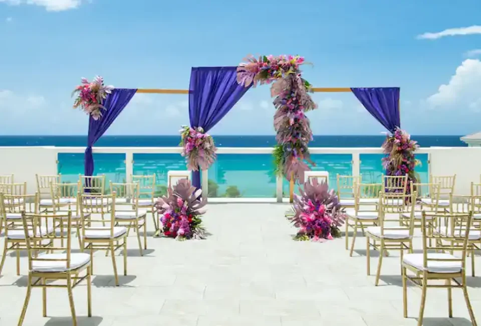 Ceremony in the sky lounge wedding at Hyatt Zilara Rose hall