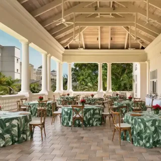 Dinner reception in the grand ballroom terrace at Hyatt Zilara Rose hall