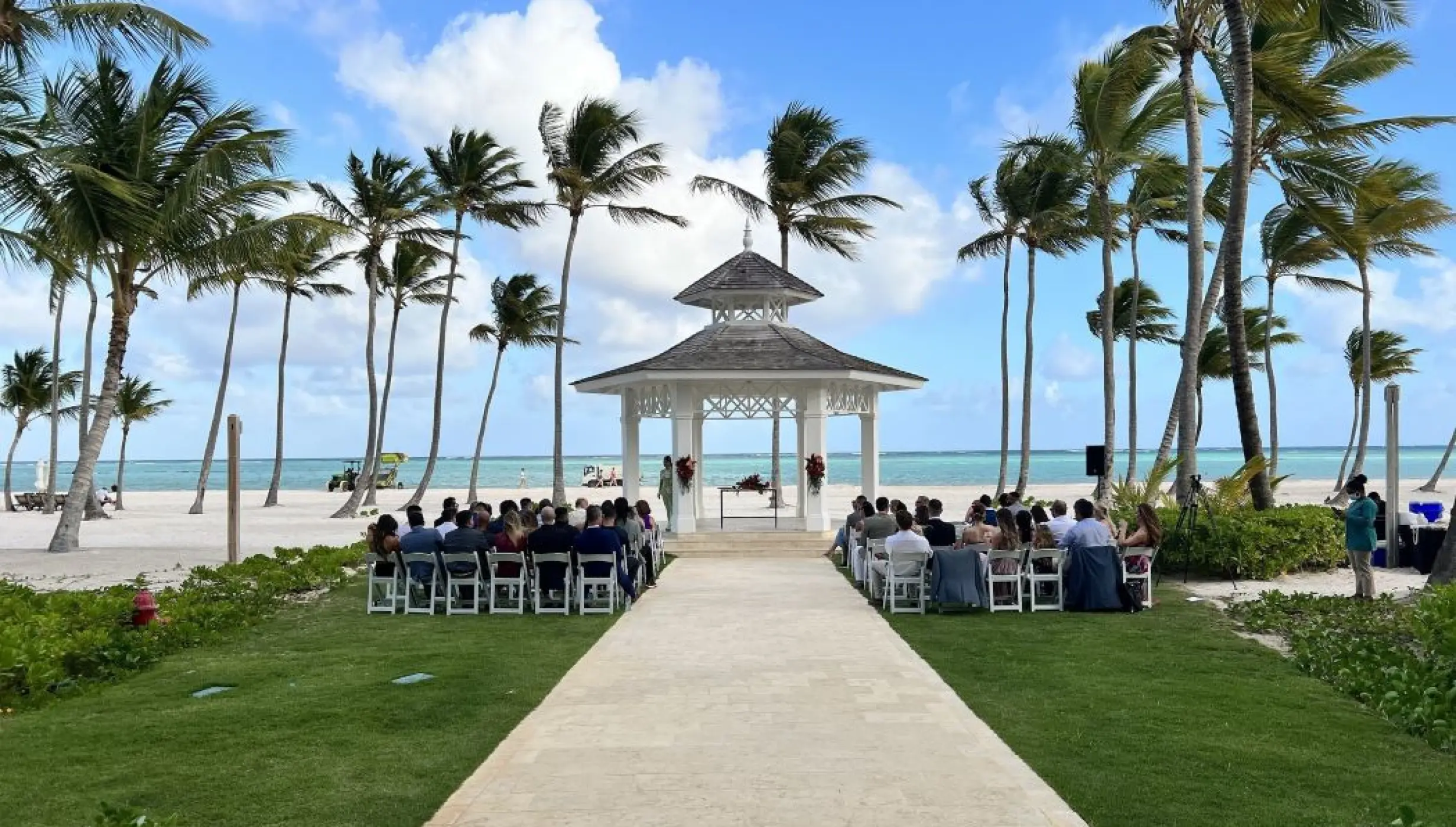 Beachfront wedding ceremony at the Hyatt Zilara Cap Cana gazebo, Punta Cana