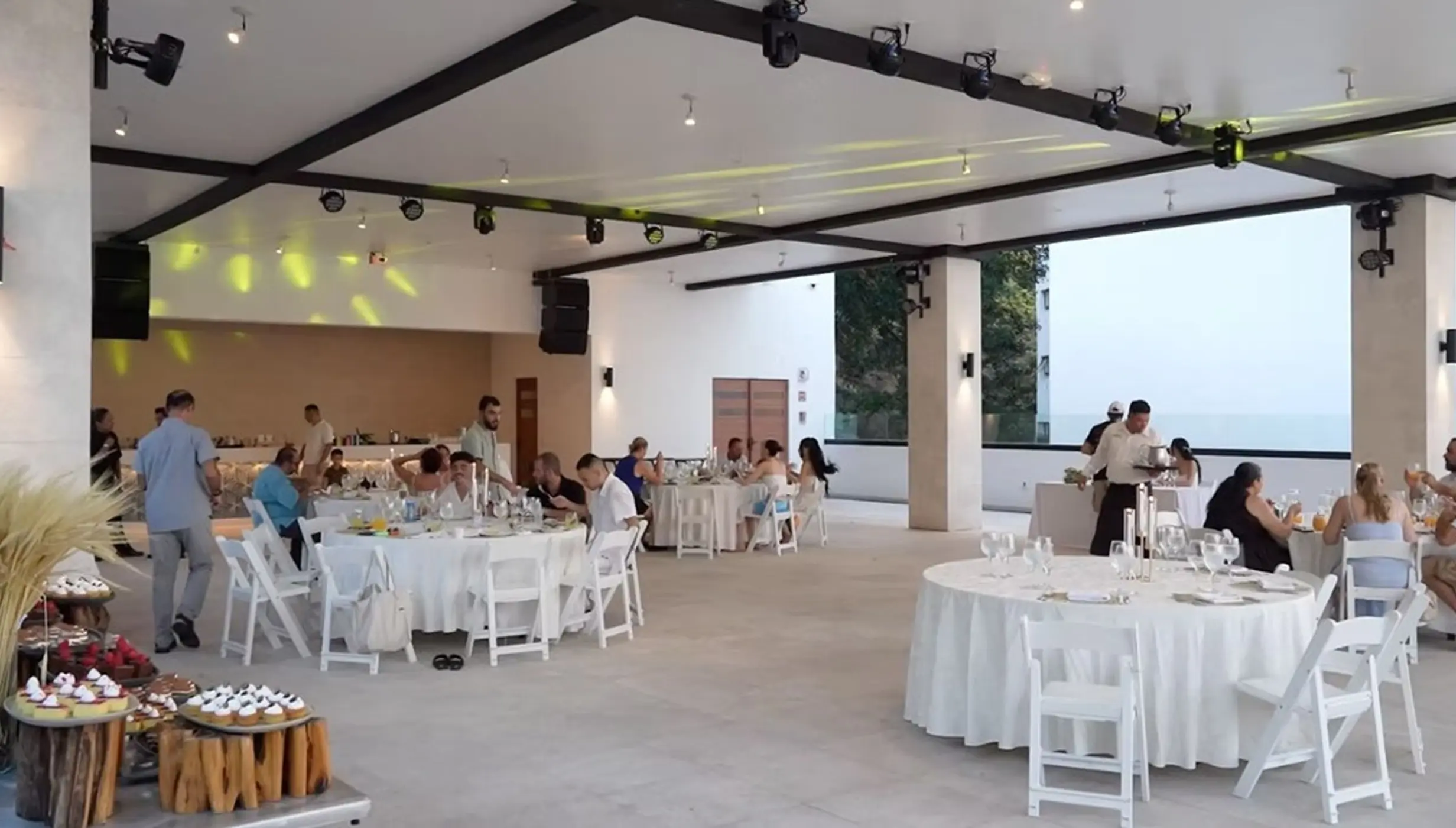 Covered terrace wedding reception at Hyatt Ziva Puerto Vallarta, Puerto Vallarta