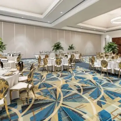 Indoor wedding reception in the Grand Ballroom at Hyatt Ziva Rose Hall, Montego Bay