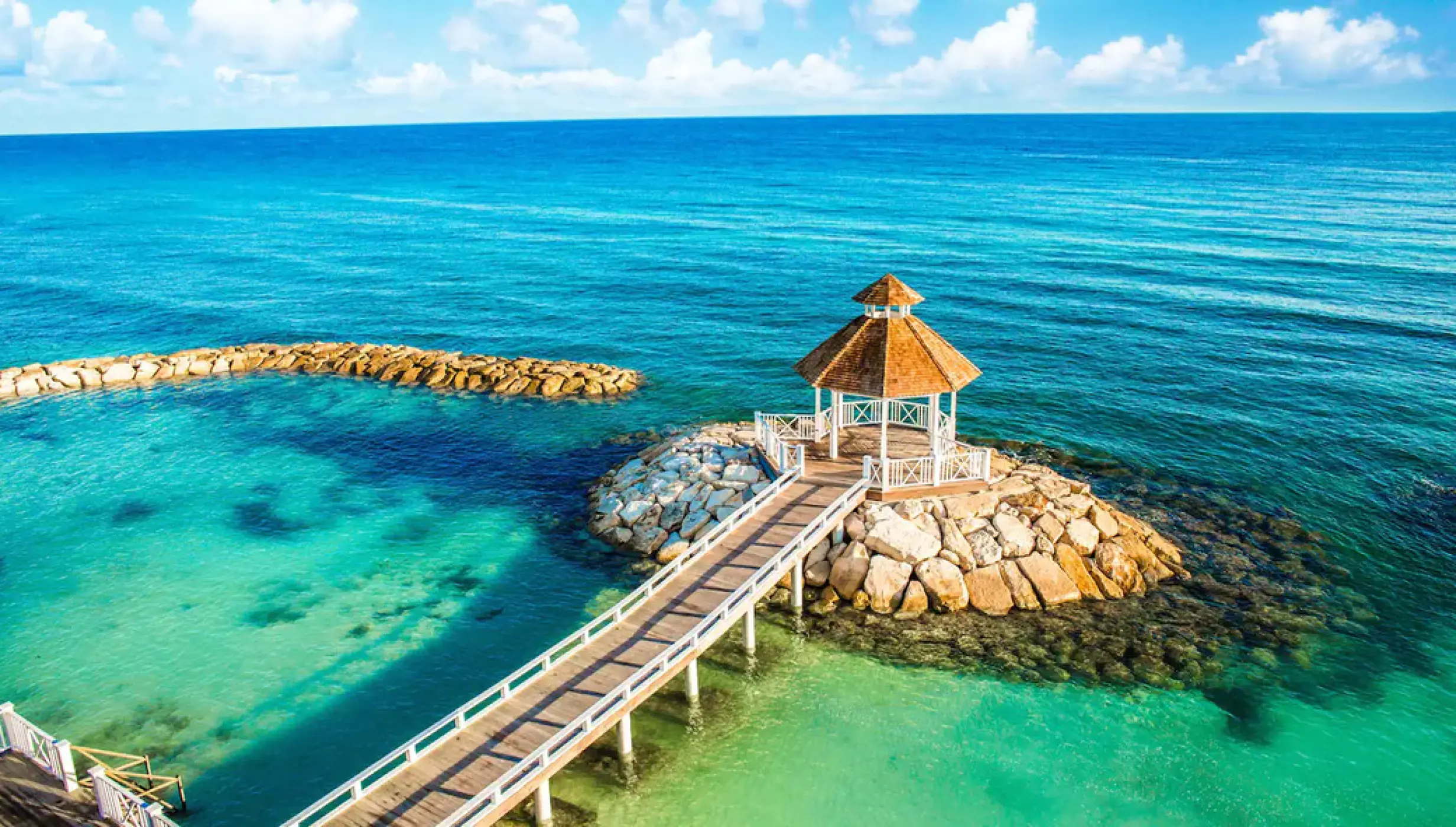 Ocean gazebo wedding venue at Hyatt Ziva Rose Hall, Montego Bay