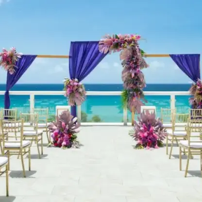 Rooftop terrace wedding ceremony at Hyatt Ziva Rose Hall, Montego Bay