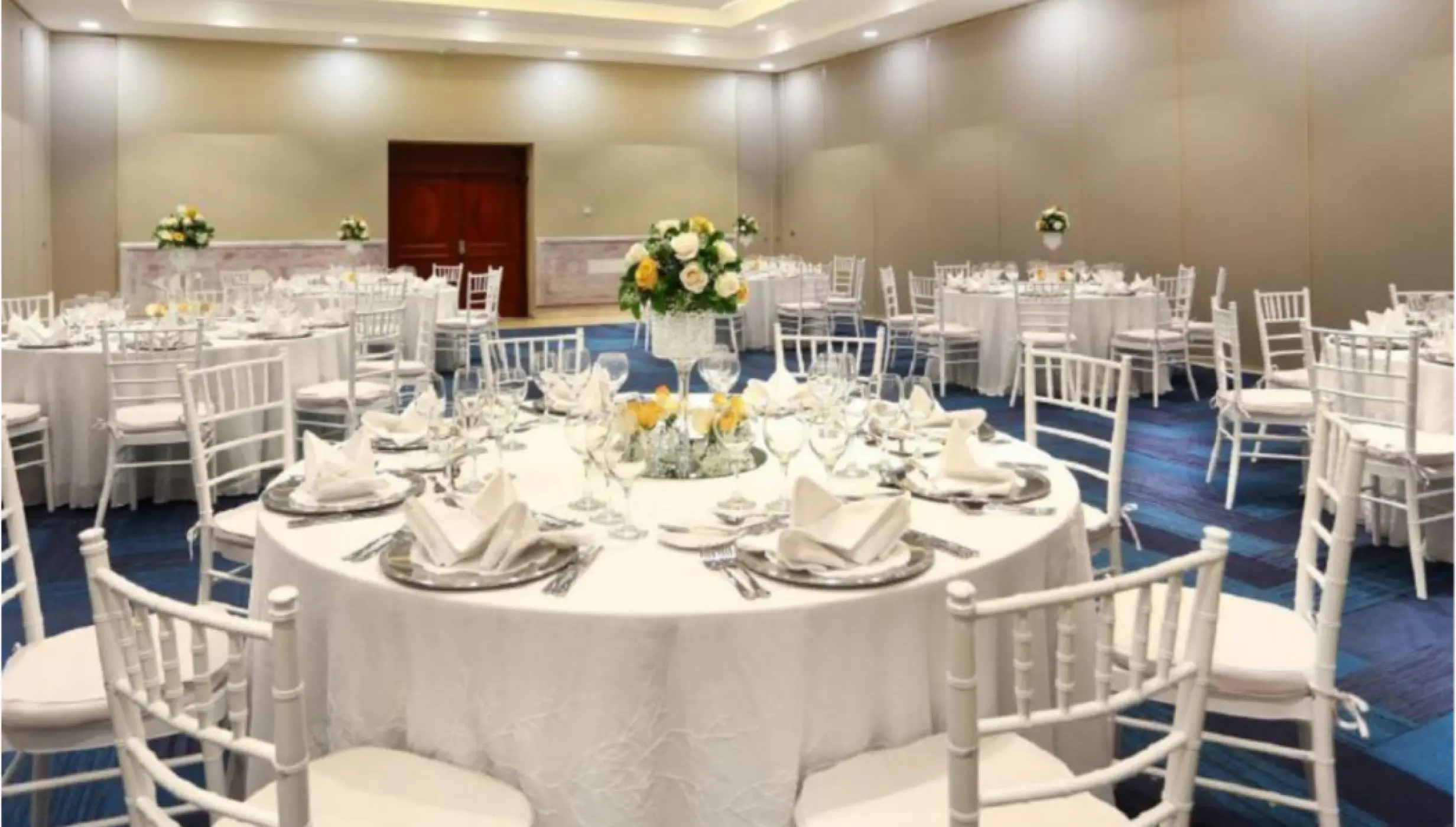 Indoor ballroom wedding reception at Iberostar Selection Bavaro, Punta Cana