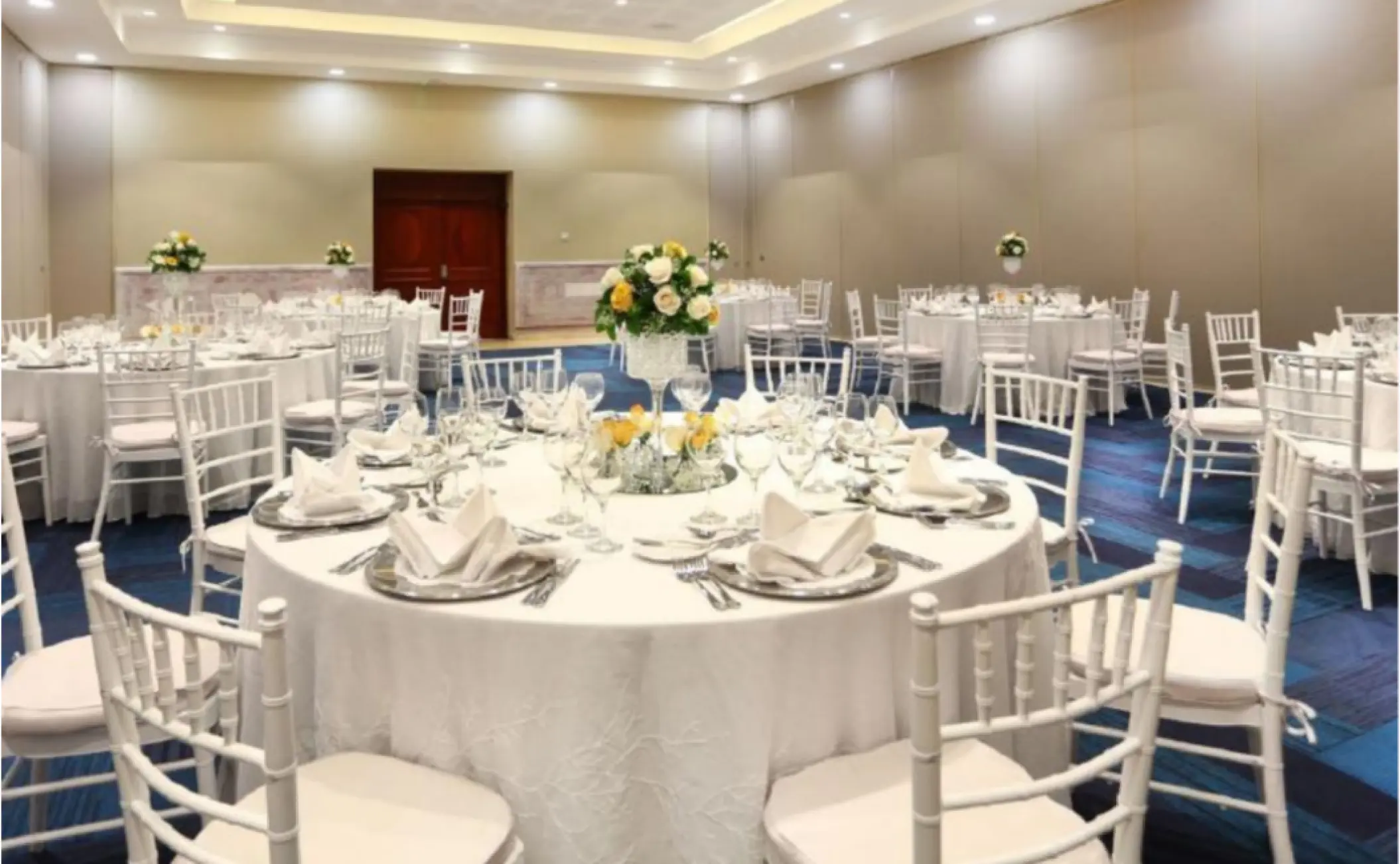 Indoor ballroom wedding reception at Iberostar Selection Bavaro, Punta Cana