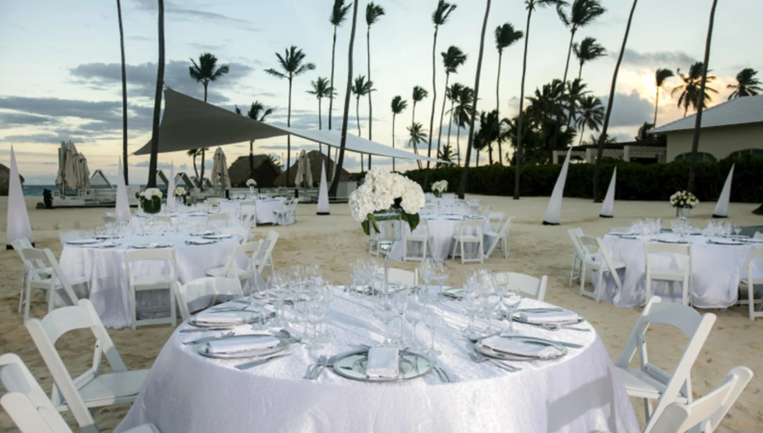 beach reception setup at Iberostar Selection Bavaro Suites
