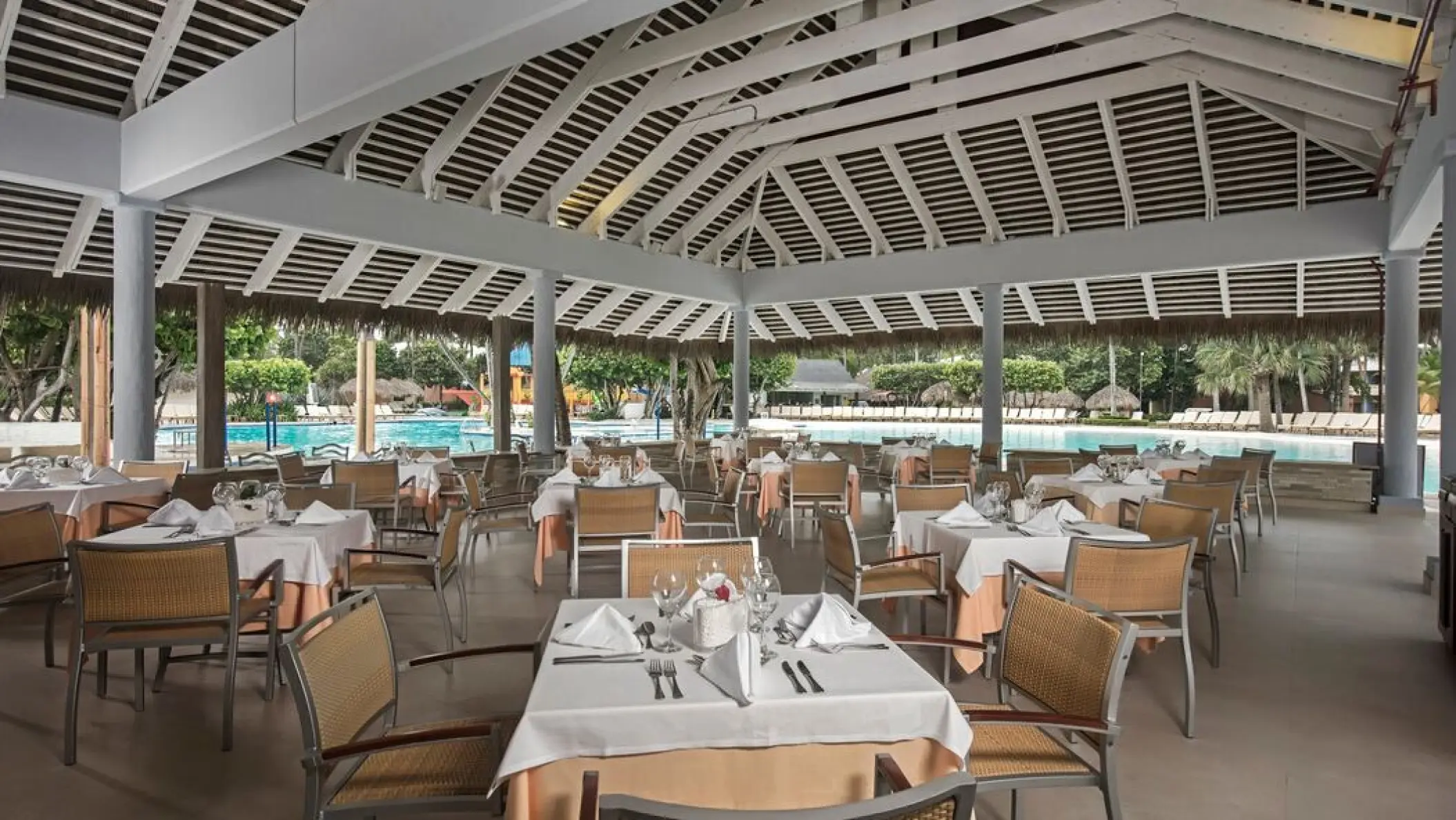 Open-air poolside restaurant at Iberostar Selection Bavaro, Punta Cana