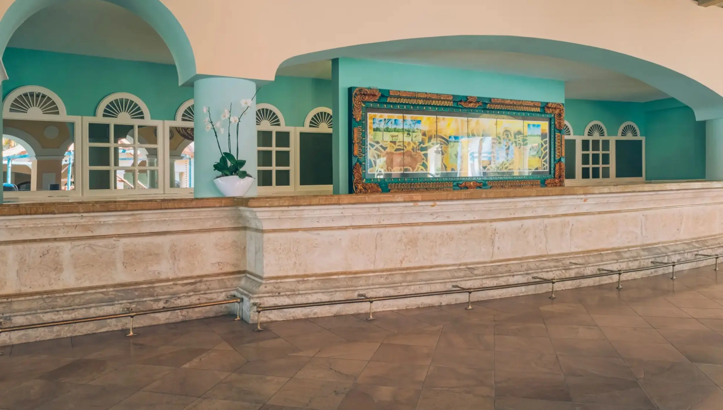 Reception desk and lobby area at Iberostar Selection Hacienda Dominicus, La Romana