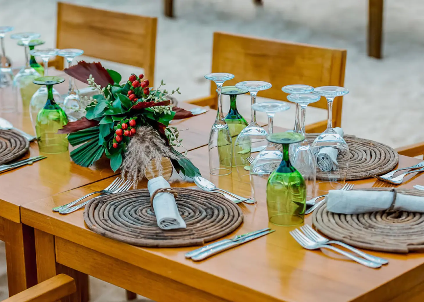 wedding table setup at Iberostar Selection Hacienda Dominicus