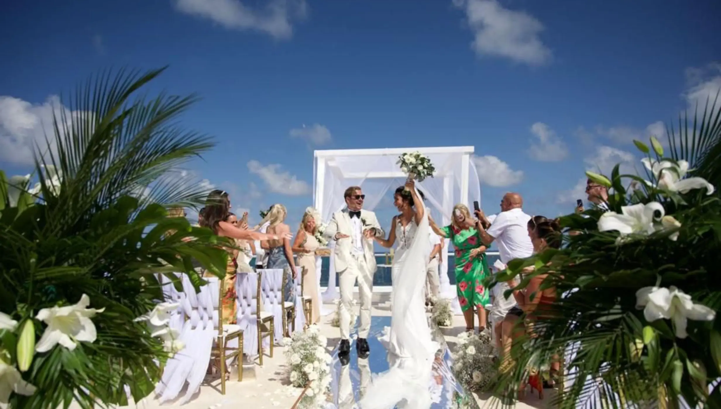 wedding at the Sky Wedding deck venue at Iberostar Selection Riviera Cancun
