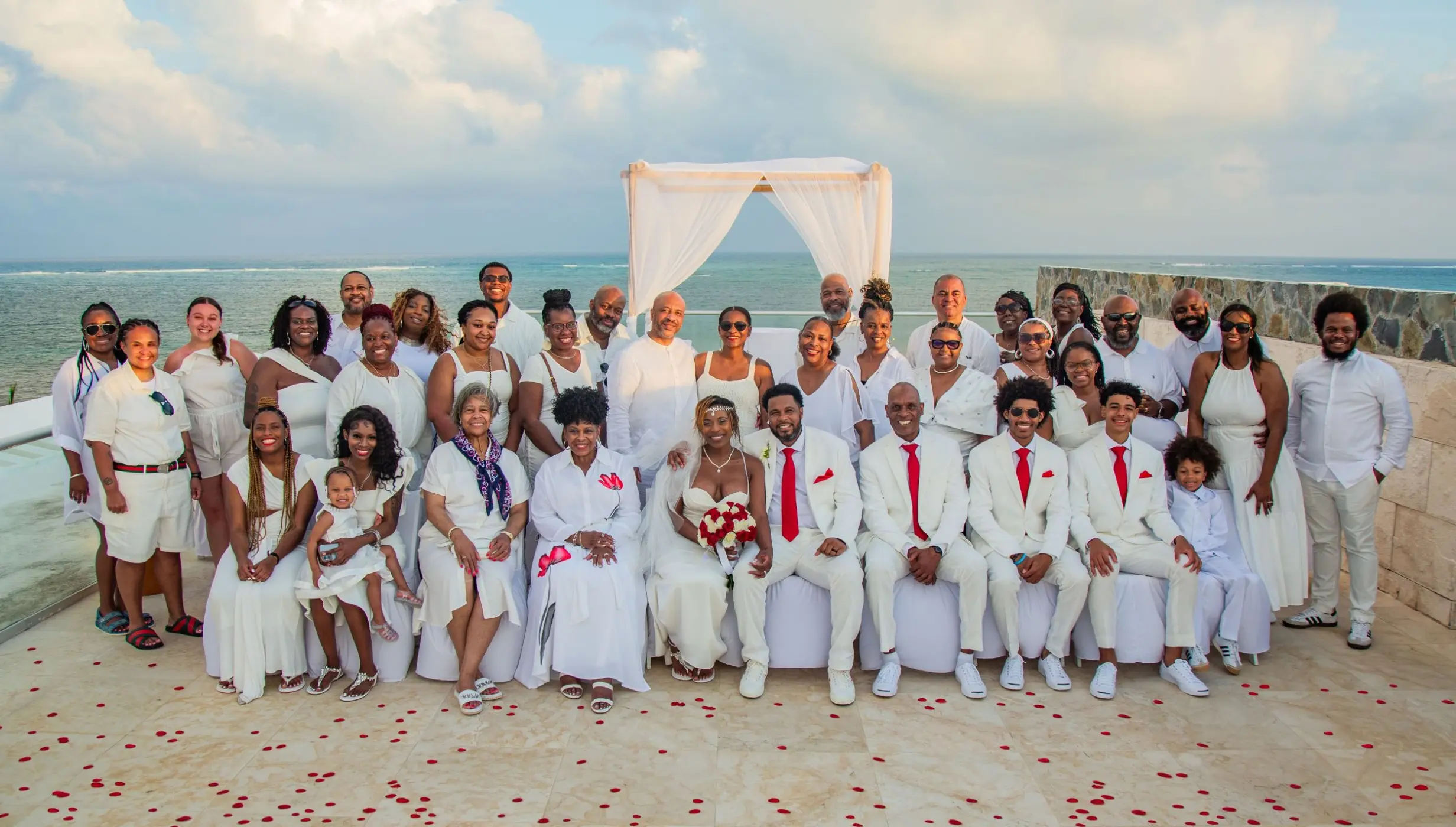 wedding party at the Sky Wedding deck venue at Iberostar Selection Riviera Cancun