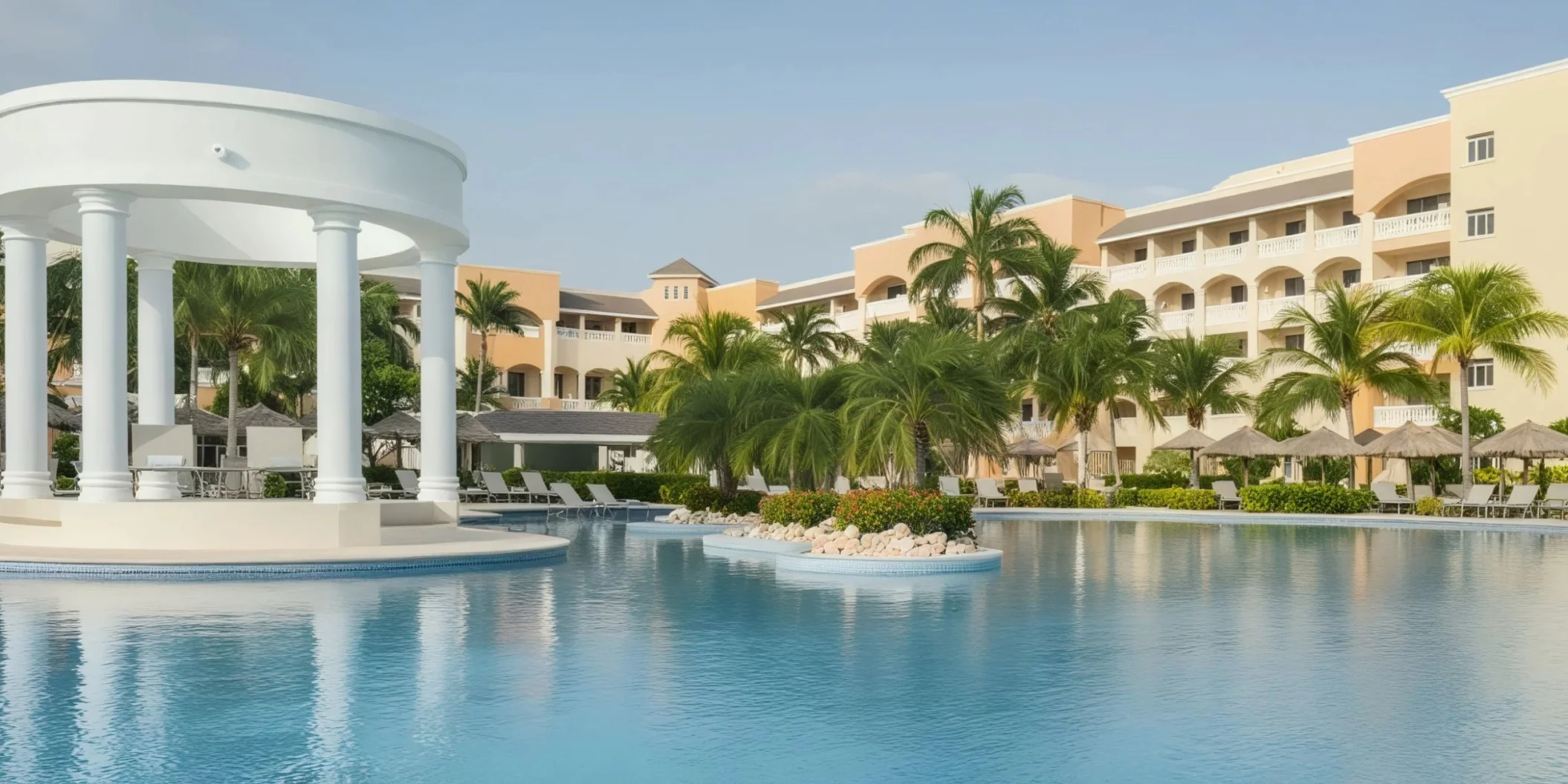 Infinity pool gazebo venue at Iberostar Selection Rose Hall Suites