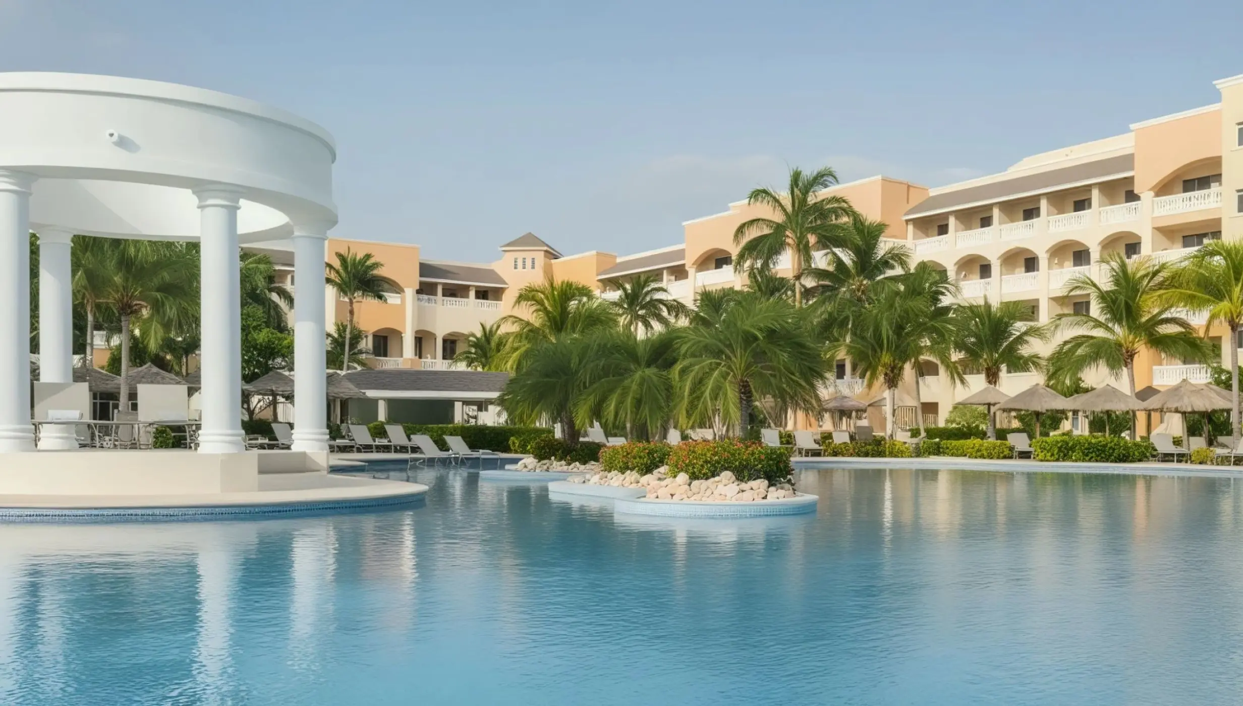 Infinity pool gazebo venue at Iberostar Selection Rose Hall Suites