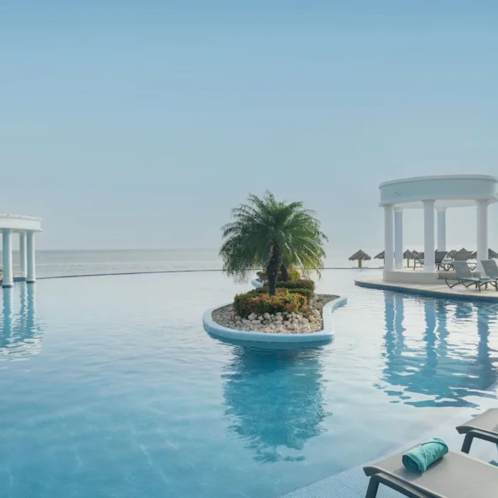 Infinity pool gazebo venue at Iberostar Selection Rose Hall Suites