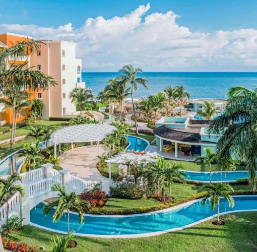 Lazy river and resort grounds at Iberostar Selection Rose Hall Suites