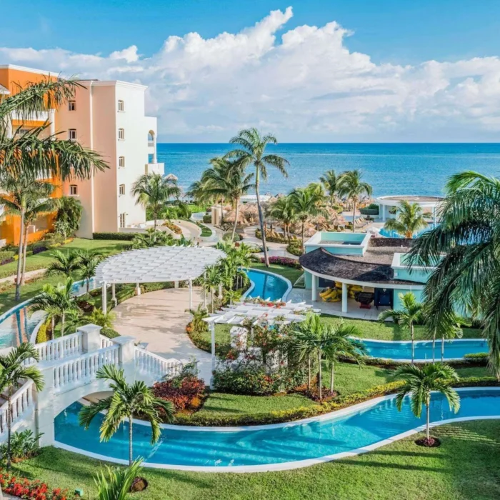 Lazy river and resort grounds at Iberostar Selection Rose Hall Suites