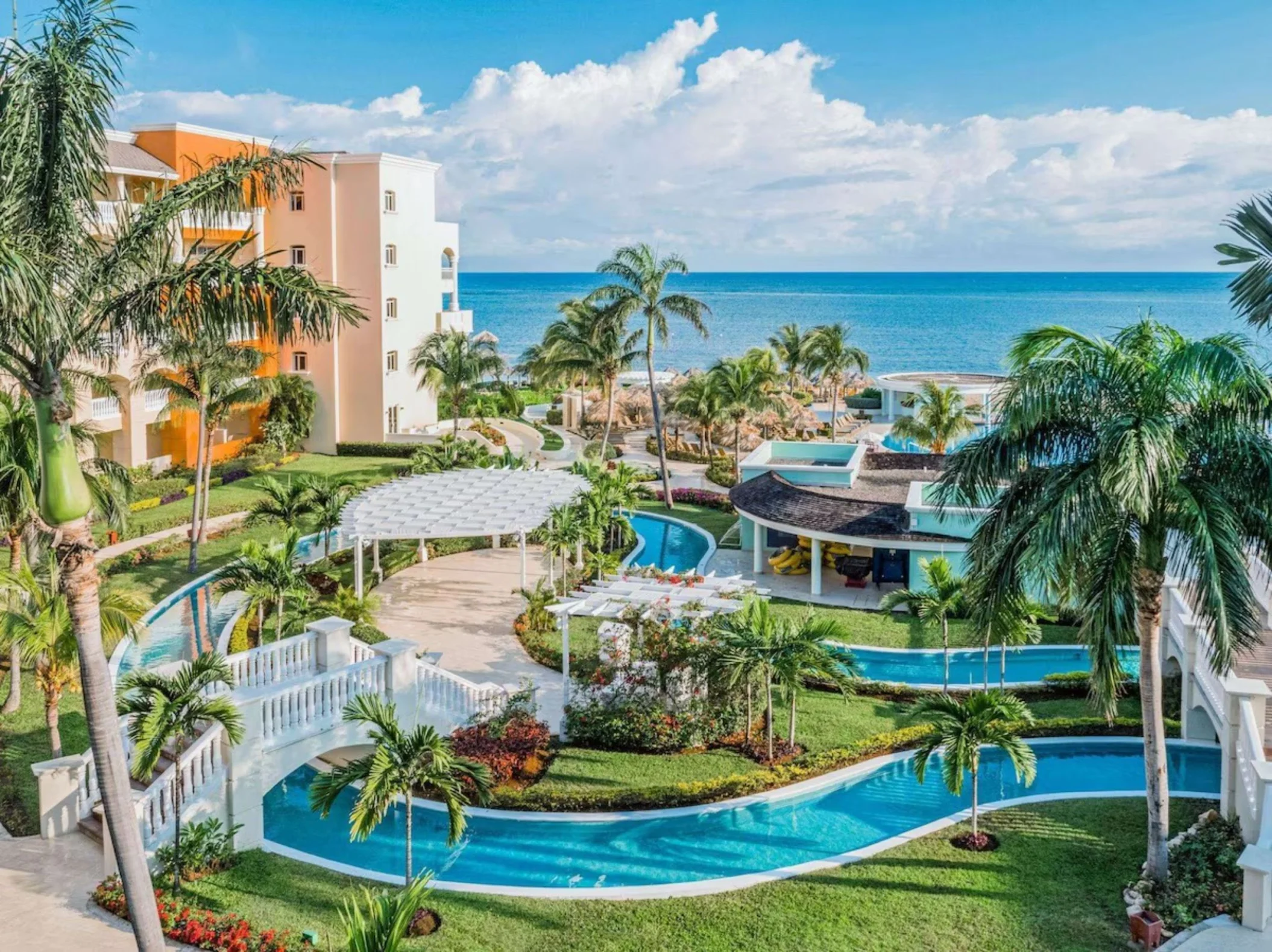 Lazy river and resort grounds at Iberostar Selection Rose Hall Suites