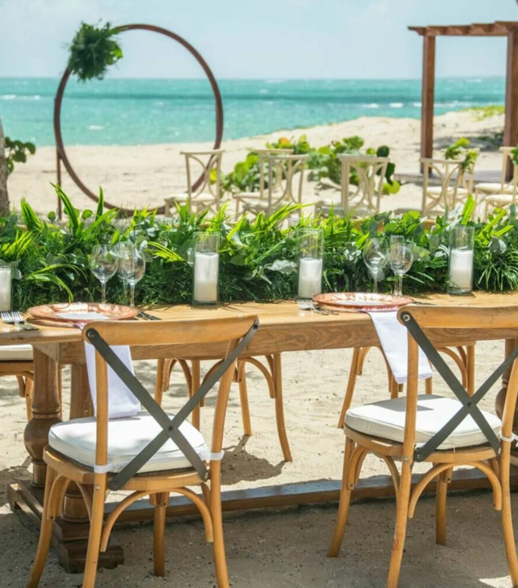 beach reception setup at Iberostar Waves Costa Dorada