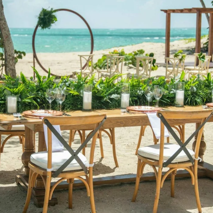 beach reception setup at Iberostar Waves Costa Dorada