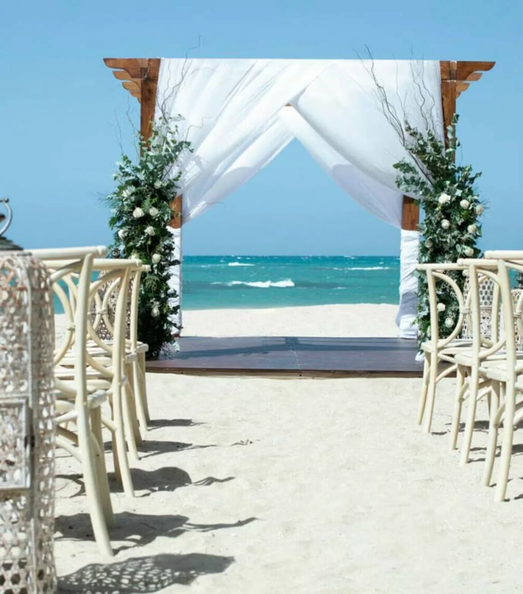 beach wedding setup at Iberostar Waves Costa Dorada