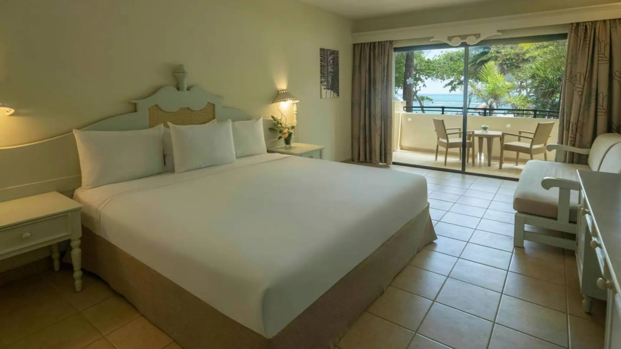 Guest room with ocean-view balcony at Iberostar Waves Costa Dorada, Puerto Plata