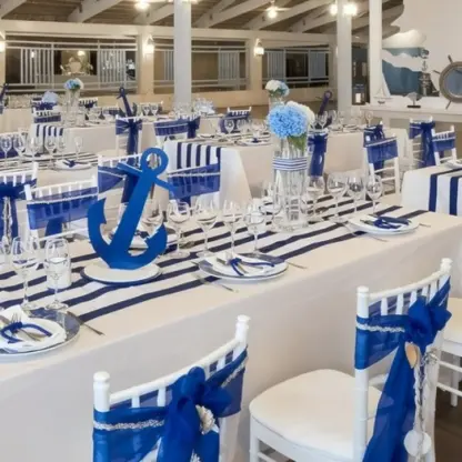 Nautical-themed wedding reception at Iberostar Waves Dominicana, Punta Cana